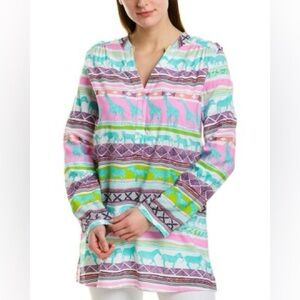 Tori Richard Tunic top Roberta Jungle Road NEW W/ TAG size XXS colorful safari